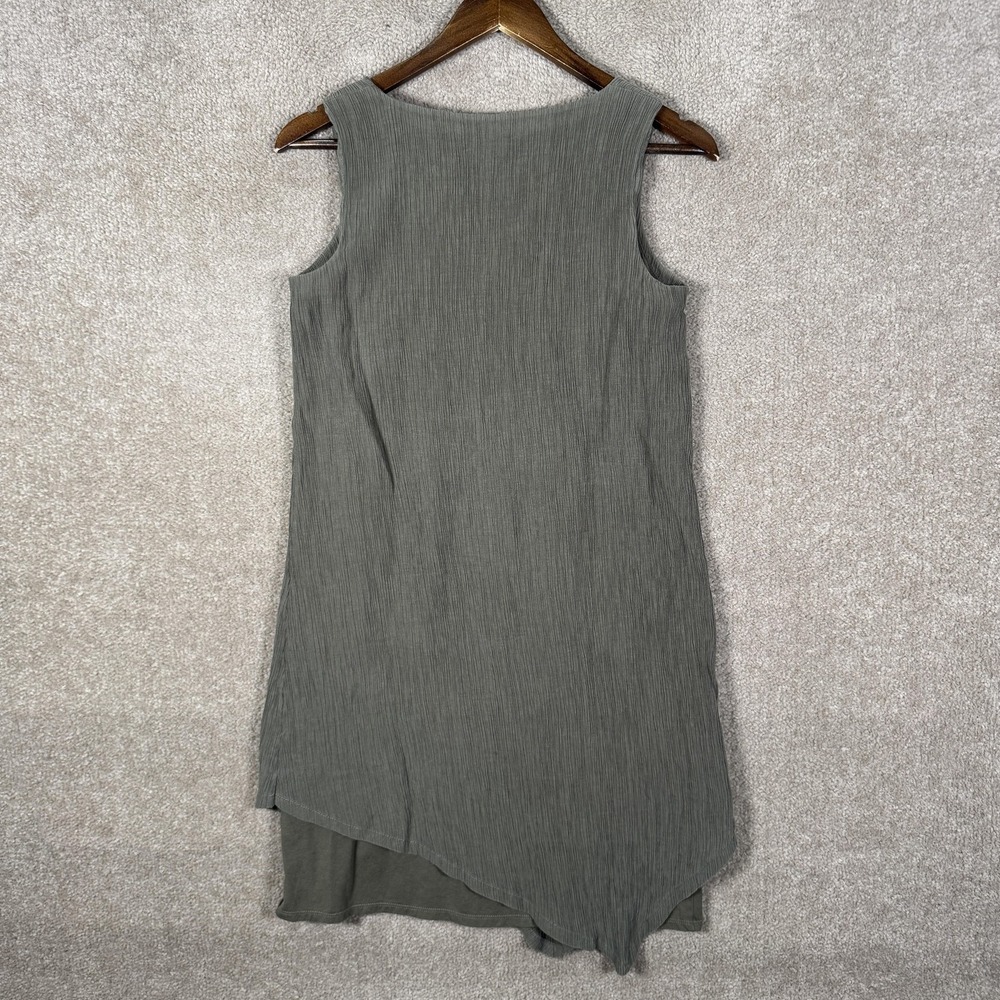 Pure J Jill Dress Womens XS Petite Green Sleeveless V Neck Asymmetrical Hem - Picture 10 of 11